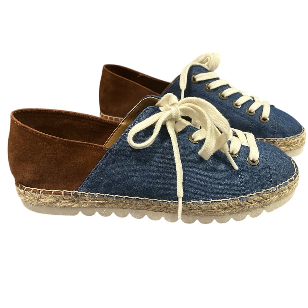 Nine West women’s espradrille sneakers denim accented size 6.5
